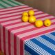 Nappe, patchwork vert/rose/bleu