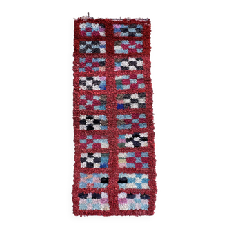 Tapis Marocain Boucherouite coloré - 93 x 245 cm