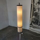 Floor lamp seventies totem, chrome and suede