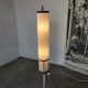 Lampadaire seventies totem, chrome et daim