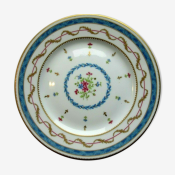 Former Limoges porcelain plate for Haviland; blue and gold