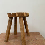 Brutalist wooden tripod stool