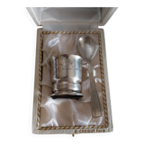 Birth gift set silver-plated egg cup