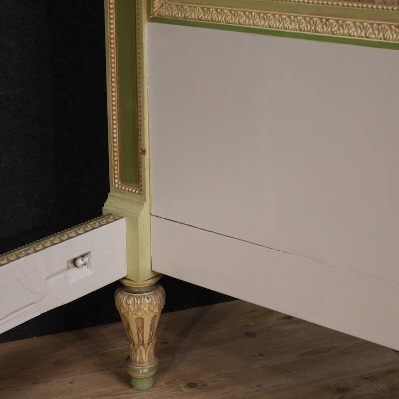 Lacquered Italian double bed in the Louis XVI style from the 20th century