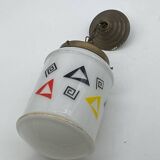 Opaline pendant light / lamp / ceiling light with geometric decor