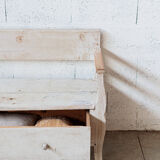 White wooden chest bench