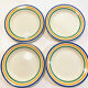 4 striped earthenware plates made in Romania