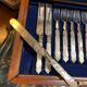 Silver and mother-of-pearl cheese service