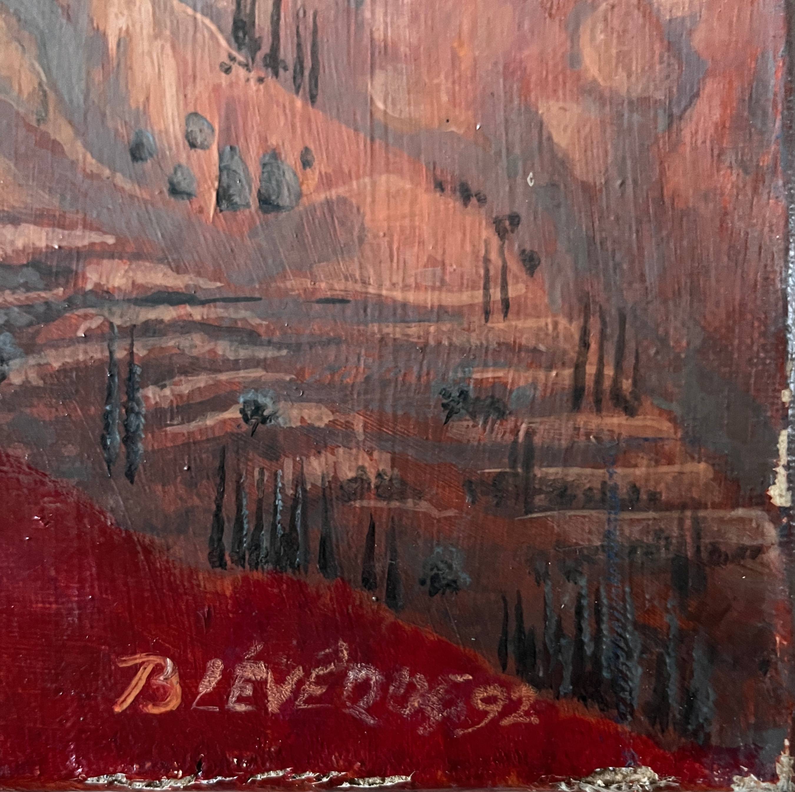 HST painting "Allegory" Surrealist Symbolism signed 1992