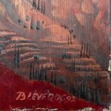 Tableau HST "Allégorie" Symbolisme Surréaliste signée 1992