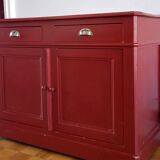 English style painted red storage cabinet