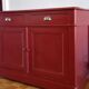 English style painted red storage cabinet