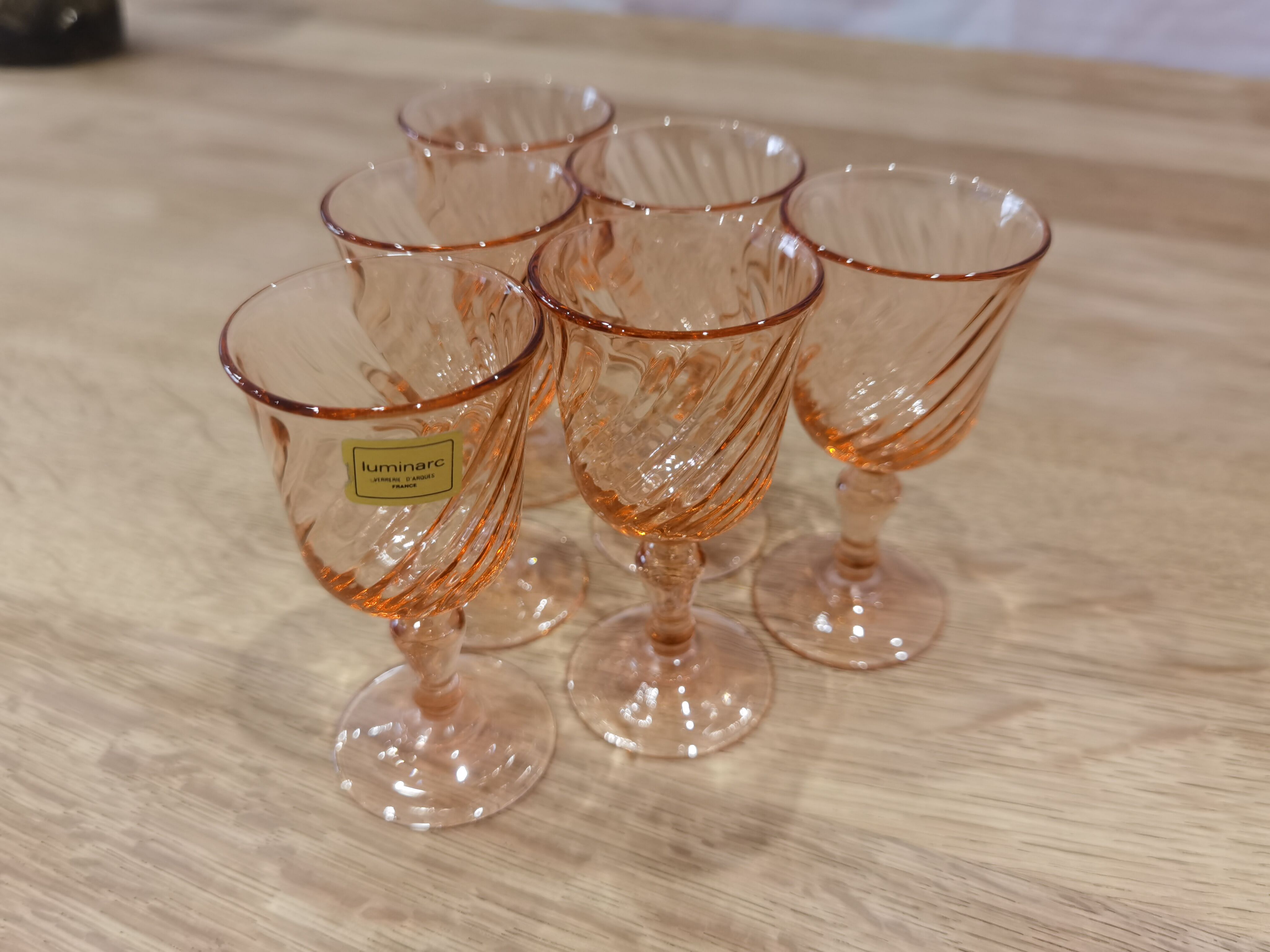 Set of 6 Luminarc Rosaline liqueur/port glasses