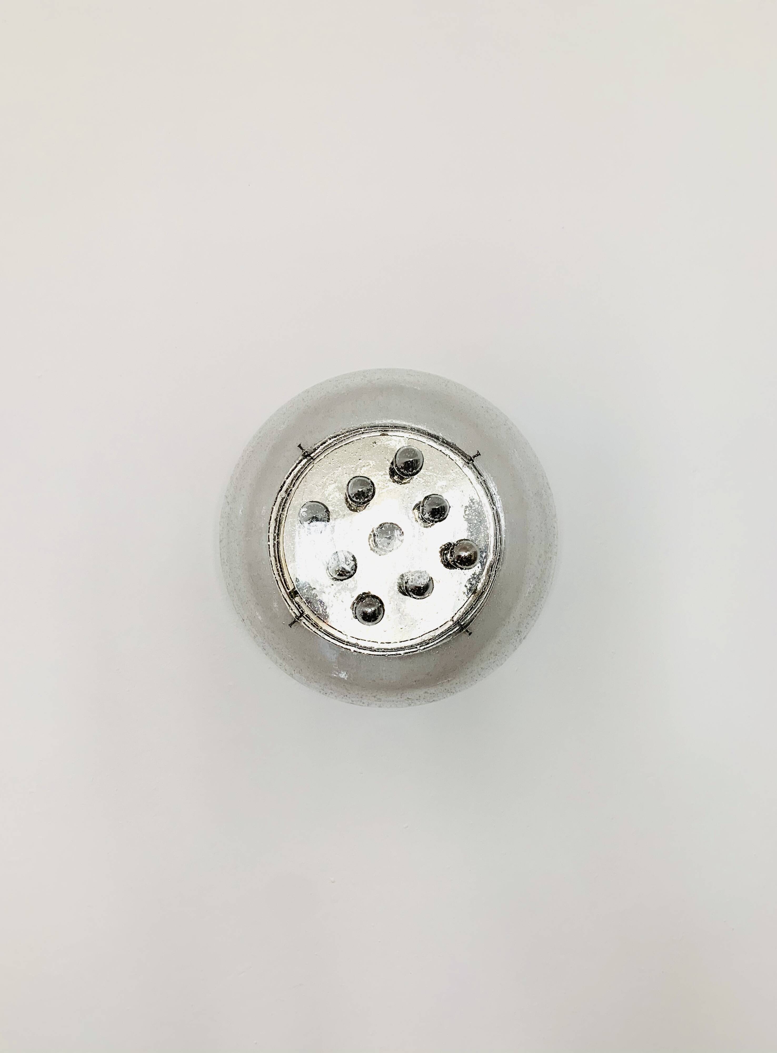 Large Bubble Glass Mushroom Flush Lamp