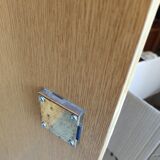 Two-door wicker and bamboo wardrobe
