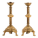 Pair of neo-Byzantine style gilt metal candlesticks. Late 19th century.