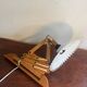 Accordion wall lamp in wood and wavy opaline