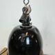 Industrial Black Enamel Factory Lamp with Cast Iron Top, 1930s