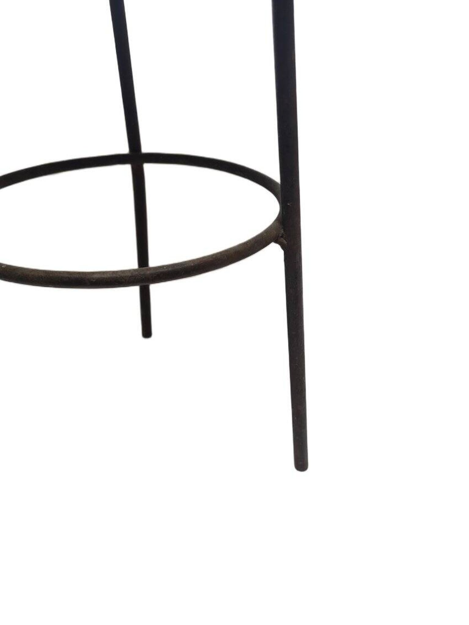 Postmodern brutalist iron and wooden plant stand, Poland, 1970s