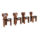 Set of Four 'Africa' Mid-Century Italian Dining Chairs by Scarpa