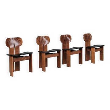 Set of Four 'Africa' Mid-Century Italian Dining Chairs by Scarpa