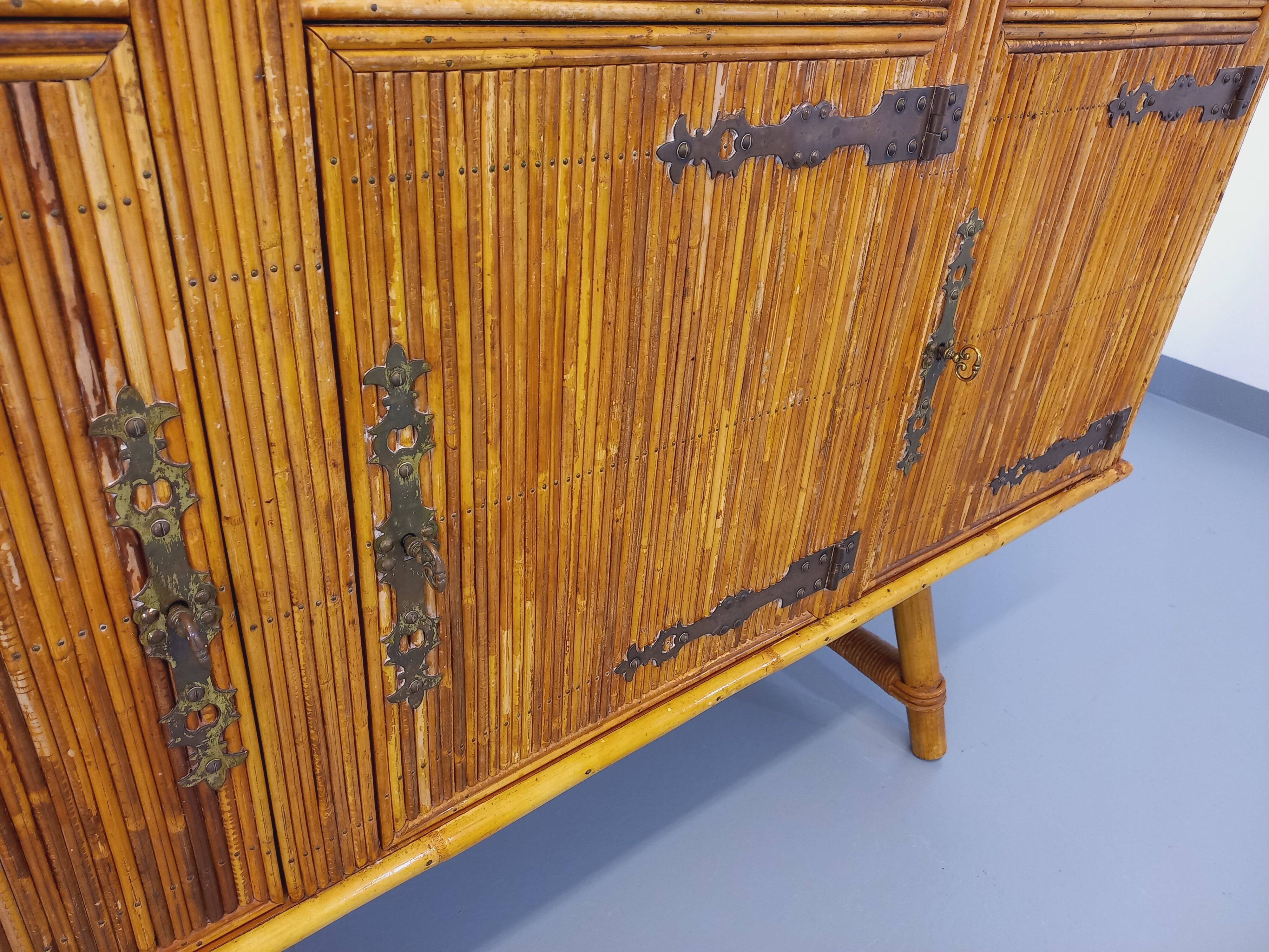 Vintage rattan sideboard from the 50/60s
