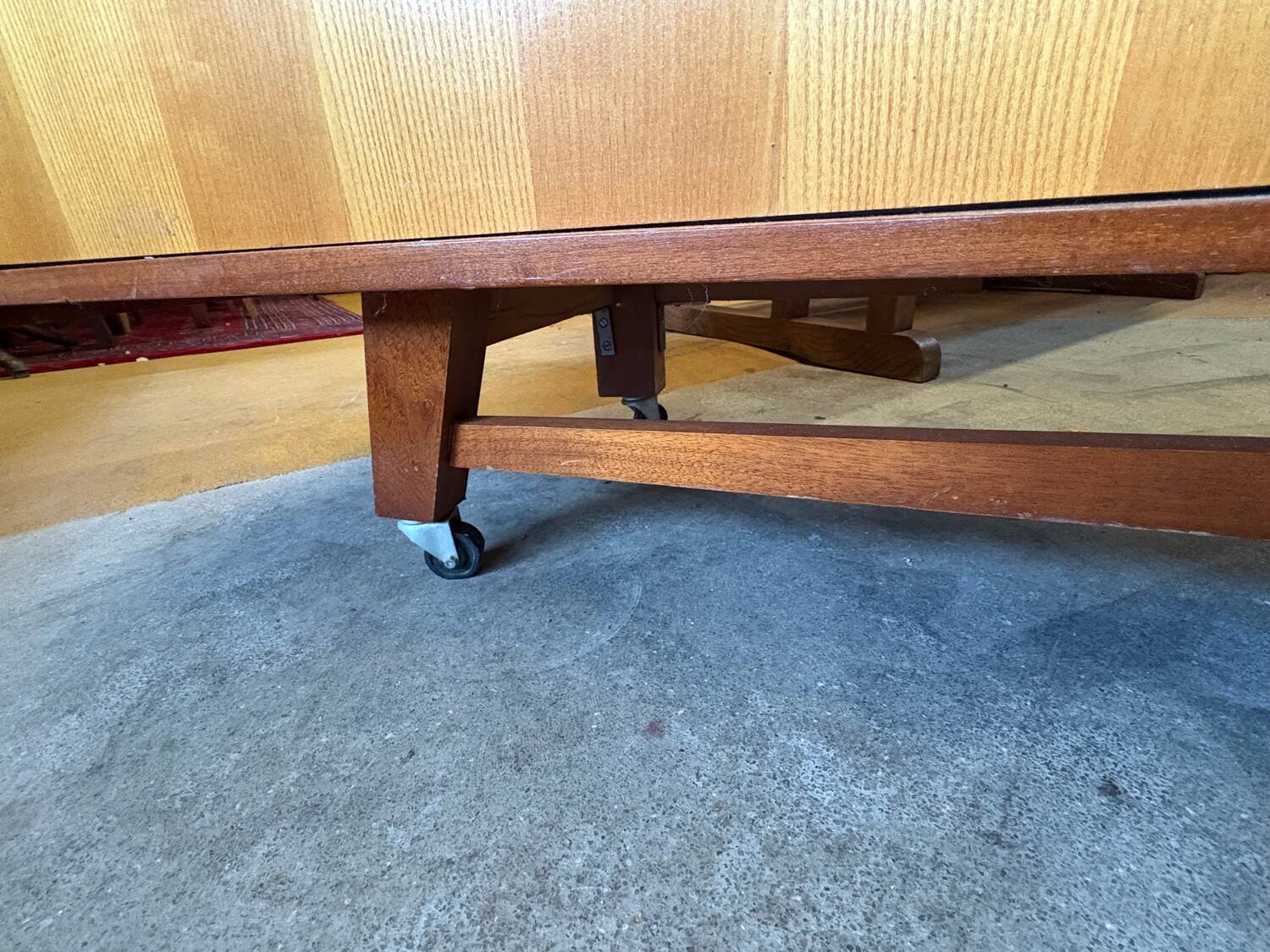 Vintage 1960s sideboard on casters, Scandinavian style