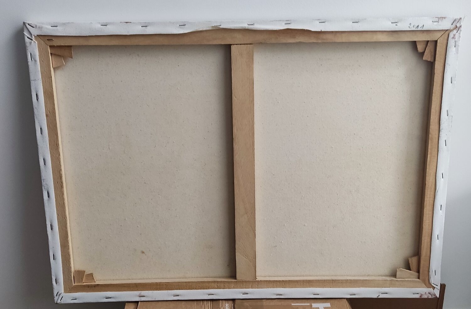 Textured autumn landscape painting – signed Jane – 70x50 cm