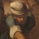 Antique Italian painting of the Way of the Cross, Ascent to Calvary