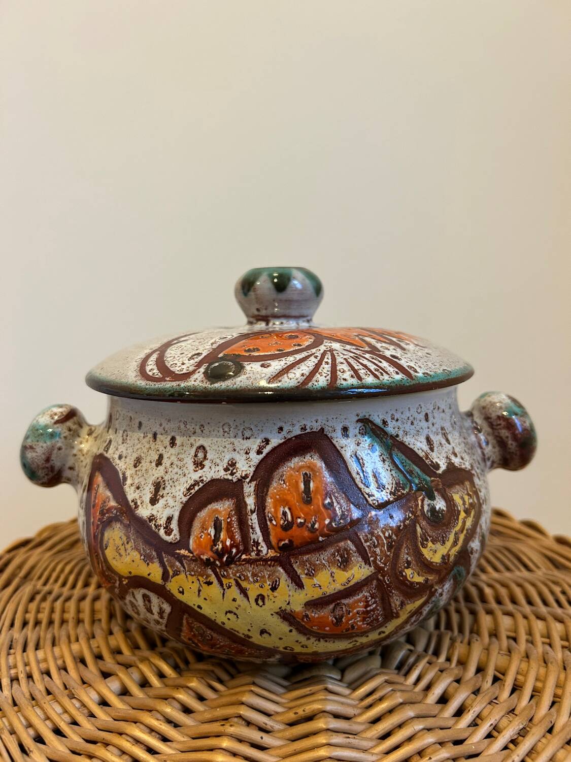 Vallauris ceramic fish-decorated tureen
