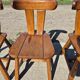 Brutalist set solid oak round dining table 4 chairs Depuydt Belgium