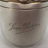 Timbale Christofle vintage silver metal, engraved Jean-Pierre, 1950