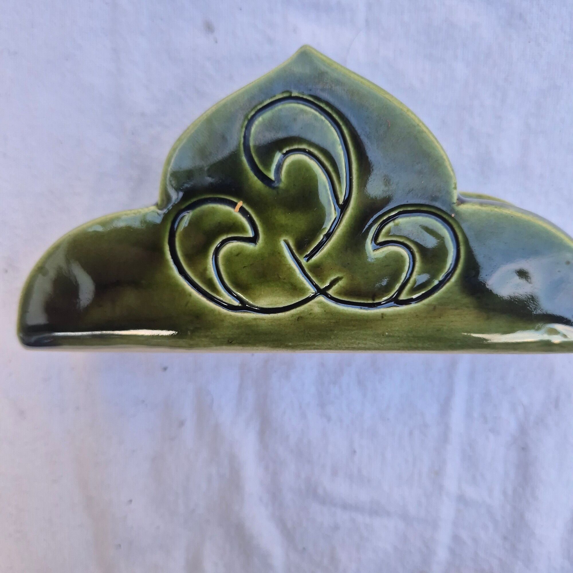 Vintage green glazed ceramic table set – Signature JG or