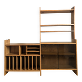 Showcase library vintage vinyl record cabinet solid oak