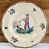 6 anciennes assiettes creuses à soupe decor au chinois Sarreguemines