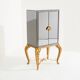 Maison Jansen bar cabinet in gilded wood and mirrors circa 1940
