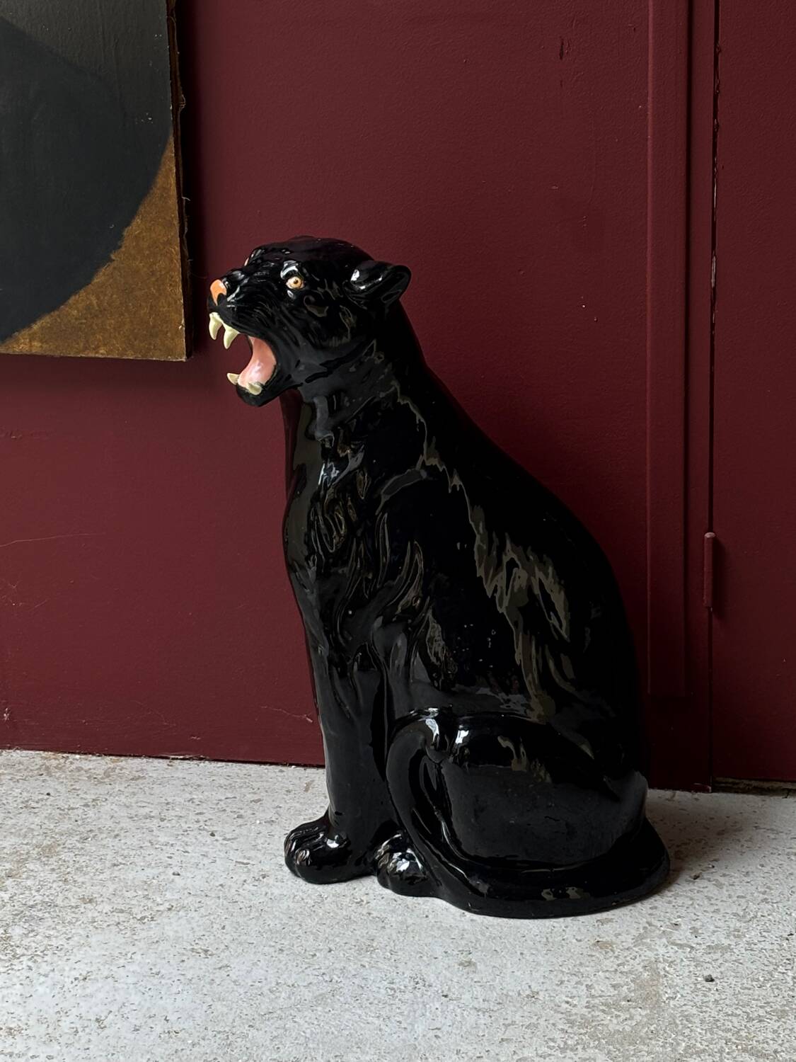 Black panther in terracotta, Italy 1970