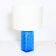 Vintage 1960s table lamp in azure blue pressed glass for Orref.