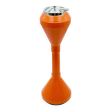 Cendrier vintage Space Age des années 1960 en plastique orange avec couvercle chromé