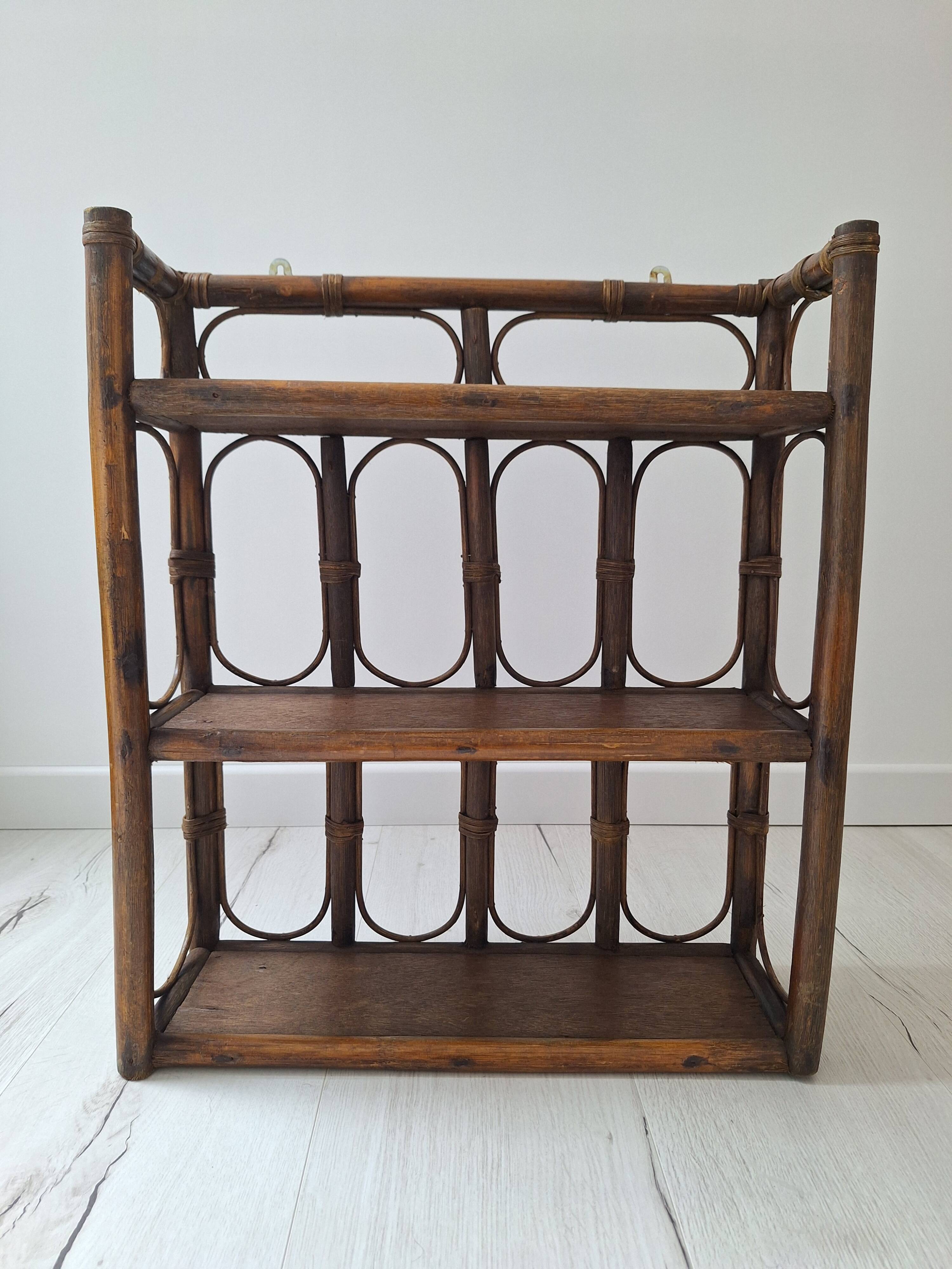 Vintage rattan shelf