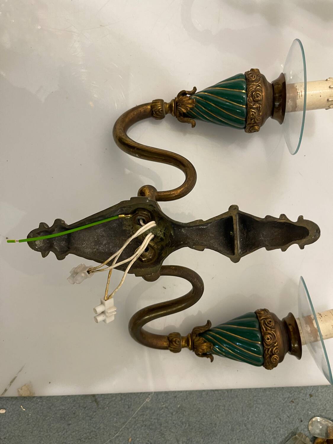 Bronze Ceramic Sconces Set of 2 1950’s
