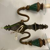 Bronze Ceramic Sconces Set of 2 1950’s