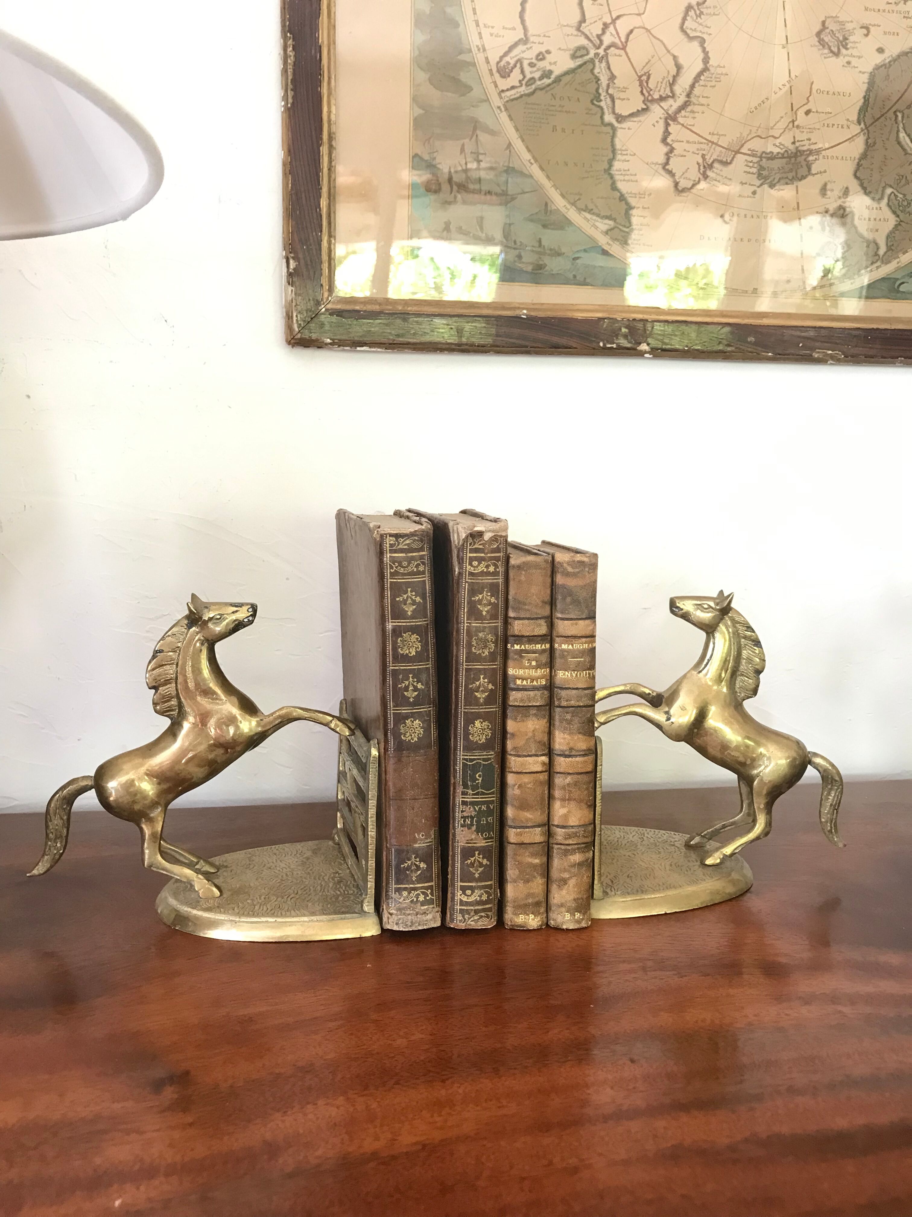 Pair of vintage brass bookbands
