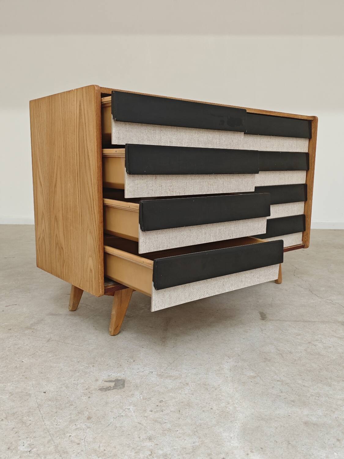 Wooden commode U 453 black and white by Jiri Jiroutek for Intérier Praha