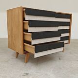 Wooden commode U 453 black and white by Jiri Jiroutek for Intérier Praha