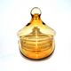 Candy box in orange smoked glass 1960-1970