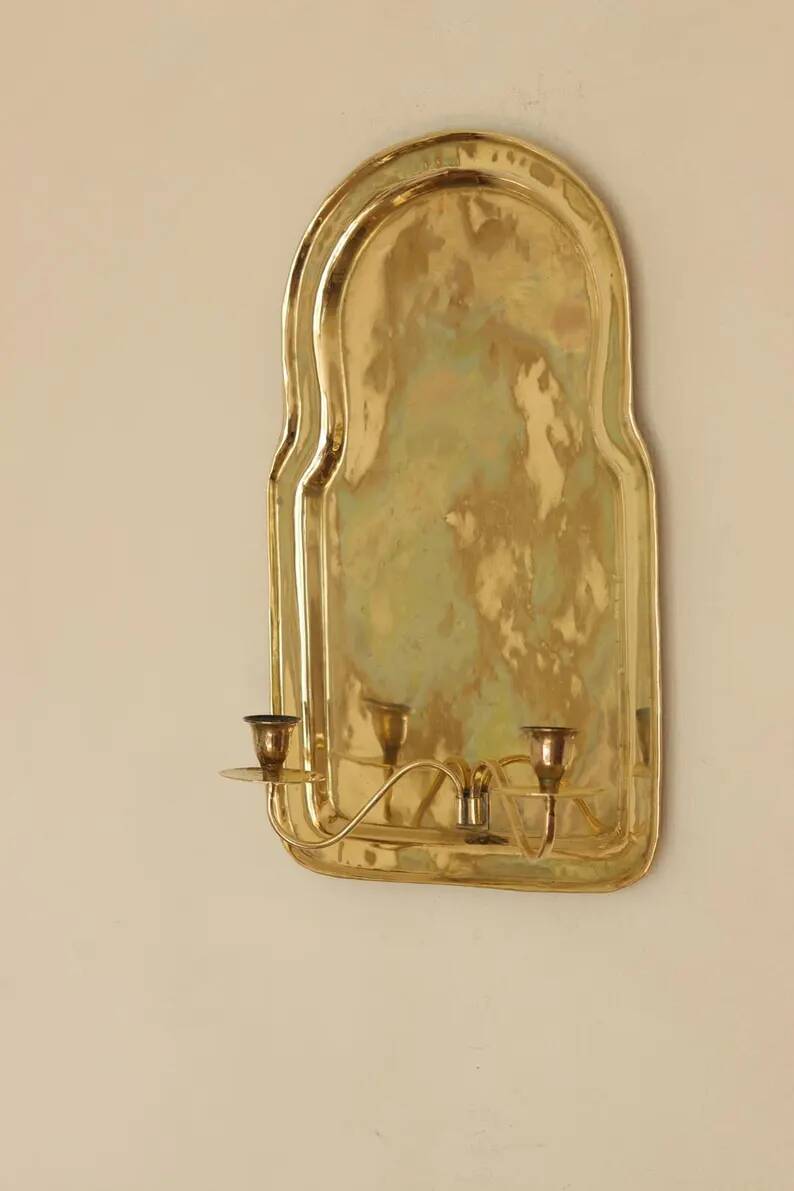 Pair of Swedish Mid Century Brass Wall Sconces