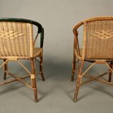 2 models vintage rattan armchairs