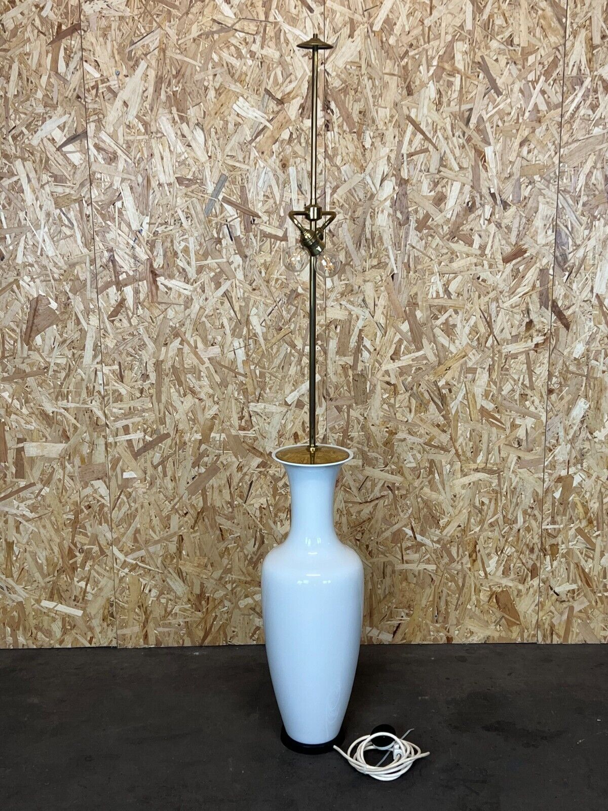 60s 70s floor lamp porcelain KPM brass space age