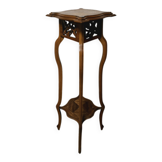 Sellette Haute Art Nouveau En Noyer - Jugendstil
